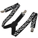 Black & White Music Notes - Funky Trendy Unisex Suspender Braces One Size f T9V4