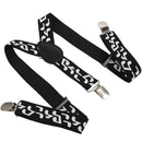 Black & White Music Notes - Funky Trendy Unisex Suspender Braces One Size f T9V4