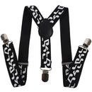 Black & White Music Notes - Funky Trendy Unisex Suspender Braces One Size f T9V4