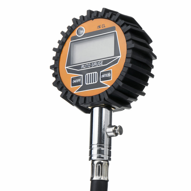 200PSI LCD Display Digital Tire Pressure Gauge Tester Monitor Air Pressure Manometer Quick Connect Coupler With LED Lights For Car Truck SUV Motorcycle Bicycle