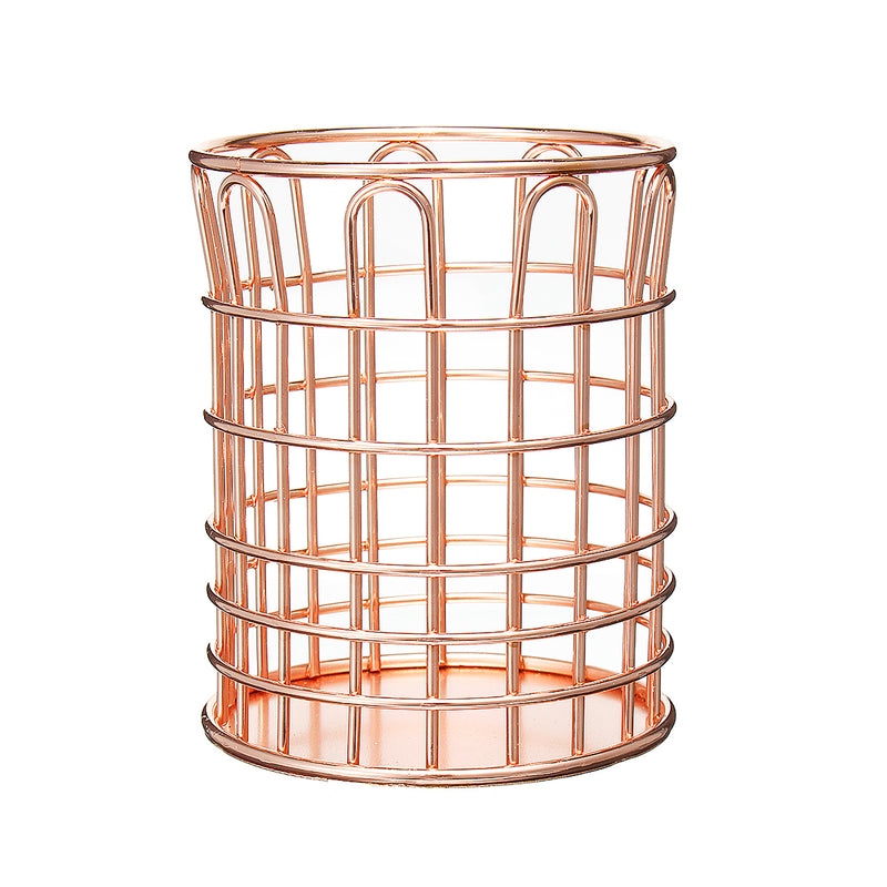 Modern Simple Creative Round Hollow Metal Pen Holder Hollow Mesh Pen Cup Multifunctional Desktop Stationery Pens Pencils Storage Iron Pencil Case