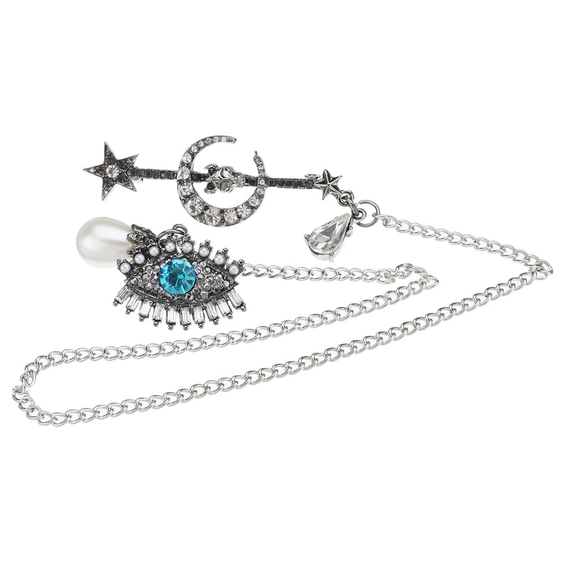 Brooch Alloy Scarf Clip Pin Women Jewelry Allah Evil Eye Islam 43.5 cm