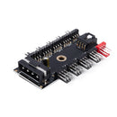 SATA Fan Hub 4pin PWM Hub PC Fan Large 4P Power Supply Splitter Adapter E4Y2