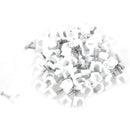 200 Pcs 6mm Diameter Electric Cable White Plastic Circle Nail Clips Y5X4
