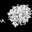 200 Pcs 6mm Diameter Electric Cable White Plastic Circle Nail Clips Y5X4
