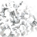 200 Pcs 6mm Diameter Electric Cable White Plastic Circle Nail Clips Y5X4