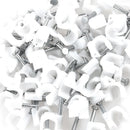 200 Pcs 6mm Diameter Electric Cable White Plastic Circle Nail Clips Y5X4