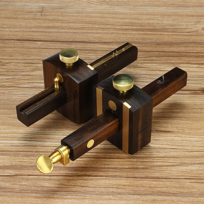8 Inch Woodworking Carpenter Tool Ebony Copper Scribers Screw Cutting Mark Gauge