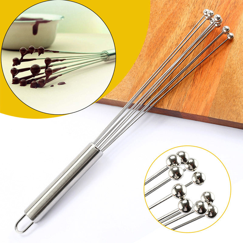 Stainless Steel Ball Whisk Egg Beater Hand Stirrer Mixer Cream Sauce Whipping