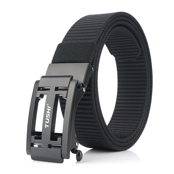 TUSHI 125cm x 3.4cm Zinc Alloy Buckle Men Tactical Belt Nylon Casual Belts