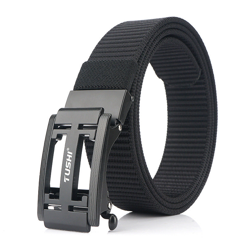 TUSHI 125cm x 3.4cm Zinc Alloy Buckle Men Tactical Belt Nylon Casual Belts