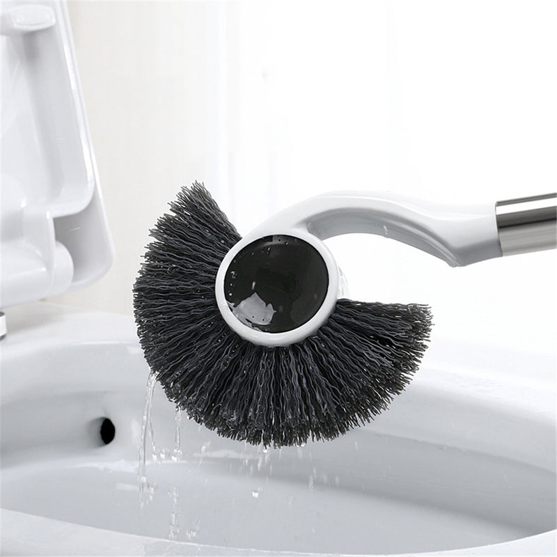 Stainless Steel Handle Toilet Brush Holder Floor-standing Cleaning Brushes Head with Magnet Base Bathroom Accessories Set