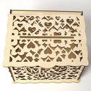 DIY Wedding Gift Cards Box Wooden Money Storage with Lock Decor Supplies
