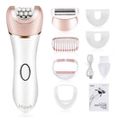 2 in 1 Women Cordless Electric Hair Remover Epilator 2 Speeds Rechargeable Waterproof Dry& Wet Razor Trimmer with LED Light