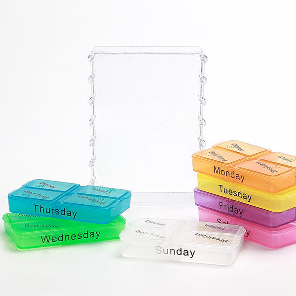 KCASA KC-JS0703 Portable Pill Case Organizer Weekly Travel Medicine Box Tablets Case Holder