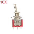 10pcs Red Toggle Switch DPDT On-Off-On 6 PINs 3 Position 5A 120Vac /2A 250Vac