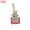 10pcs Red Toggle Switch DPDT On-Off-On 6 PINs 3 Position 5A 120Vac /2A 250Vac