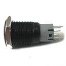 Angel Eye Metal LED Latching 16mm Black Push Button Switch 12V SPST, Green S6F3