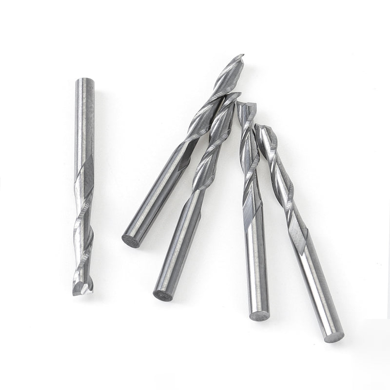 5pcs 1/8 Inch 2 Flute Carbide End Mills 3.175mm Spiral Router Bits End Milling Cutter Set CNC Tool