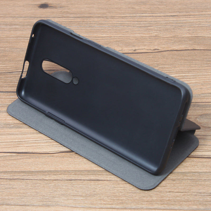 For OnePlus 7 Pro Case Bakeey Flip with Stand Card Slot Full Body Brushed Leather Shockproof Soft Protective Case