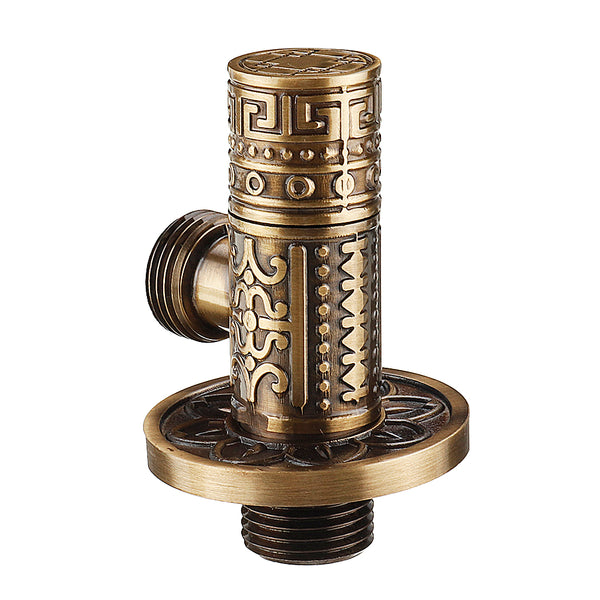 Antique Brass Triangle Valve Bathroom Accessory G1/2 Brass Angle Stop Valve Filling Valve Cylinder Type