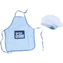 Childs Kids Chef Hat Apron Cooking Baking Boy Girl Chefs Junior Gift (Blue)