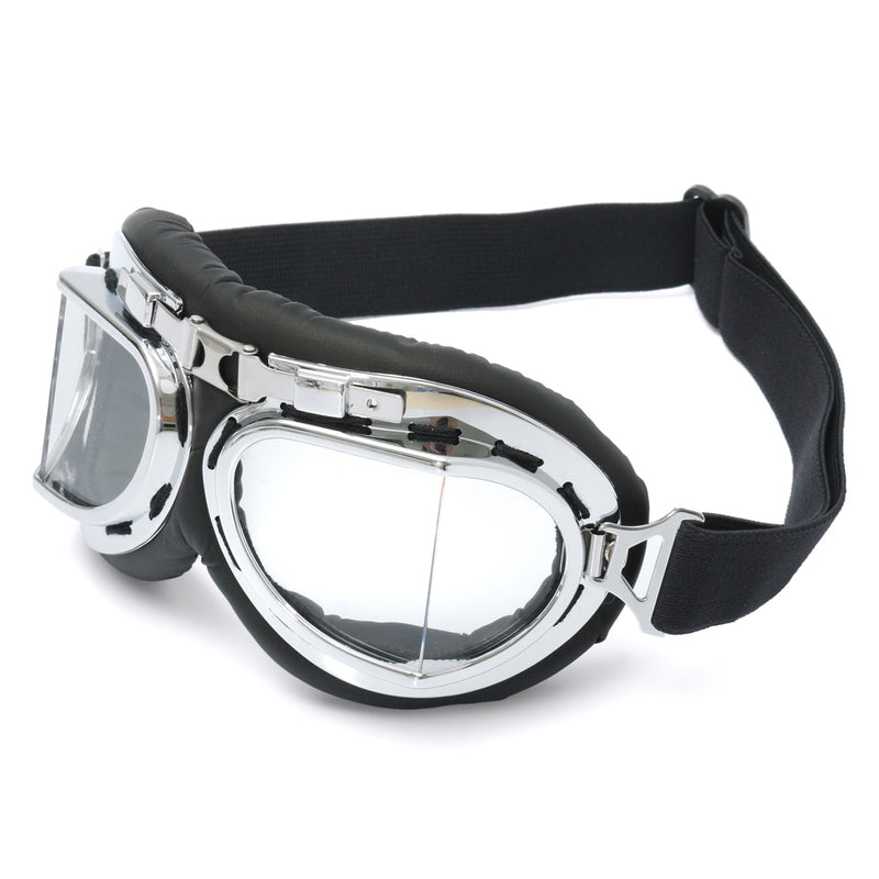 Universal Motorcycle  Helmet Scooter Goggles Black pilot style