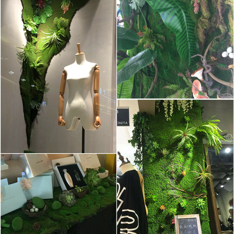 Synthetic Grass Faux Artificial Moss Linchen Turf Plant Lawn Patio Garden Decorations