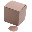 100pcs 7cm Box with dragees kraft + label + cord candy Box gift box for wed