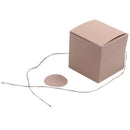 100pcs 7cm Box with dragees kraft + label + cord candy Box gift box for wed