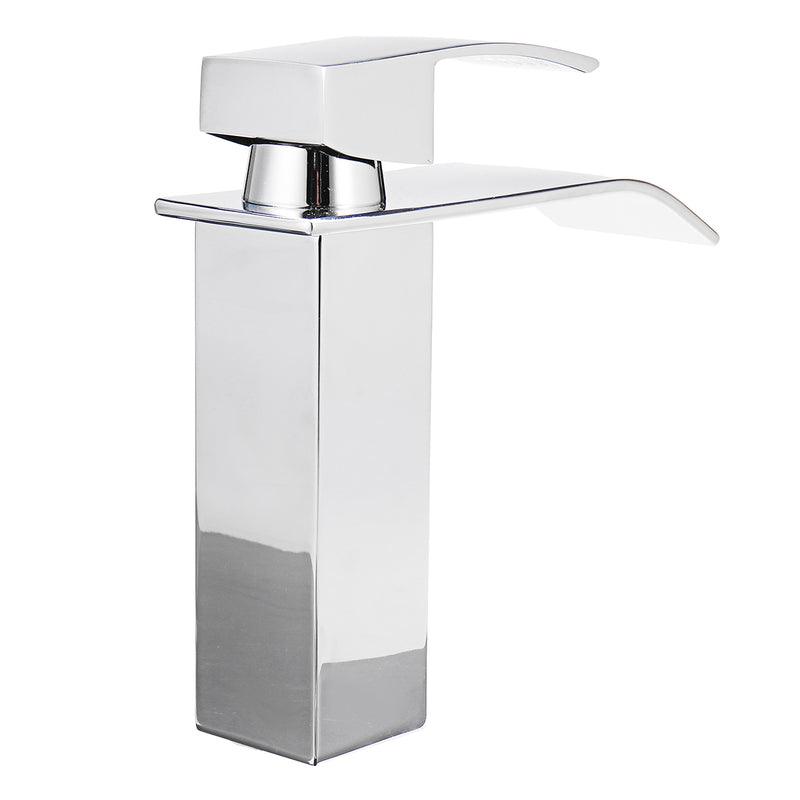 Waterfall Spout Chrome Bathroom Basin Sink Single Handle Faucet Mixer Taps
