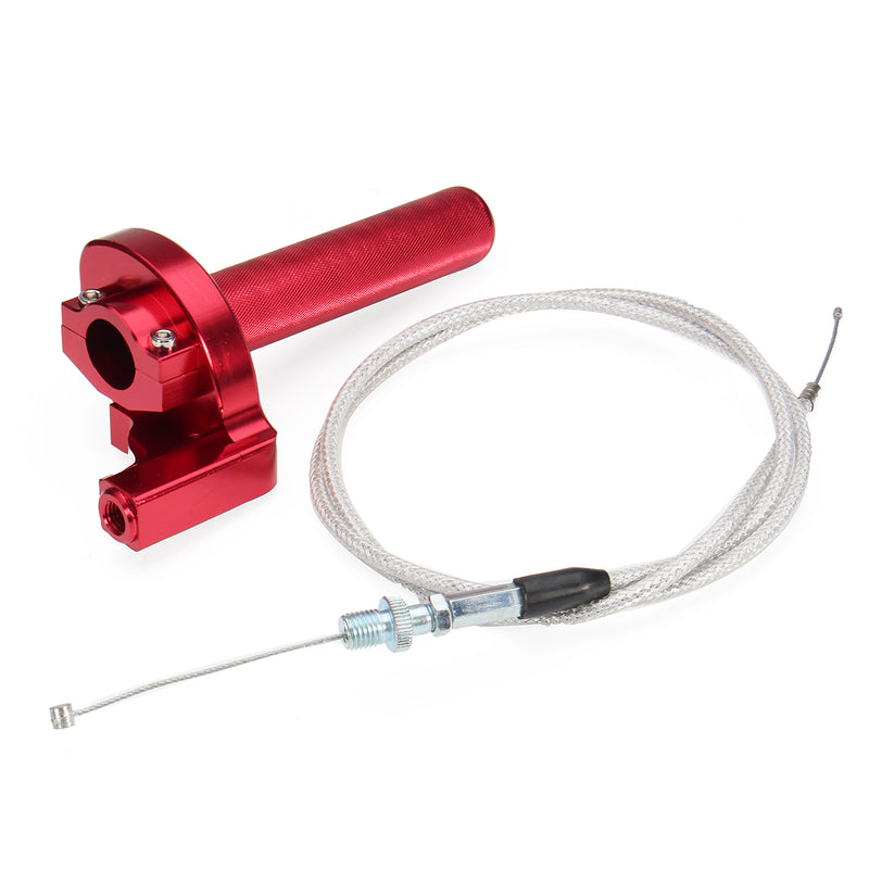 7/8inch CNC Billet Twister Throttle Tube Clamp Assembly + Cable For Dirt Pit Bike