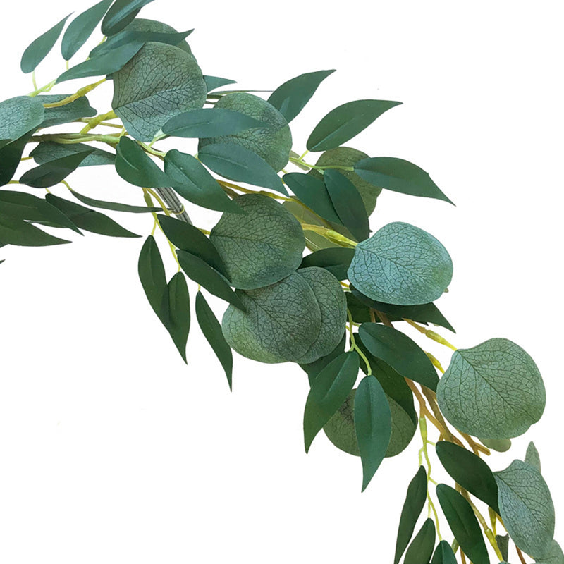 Artificial Silver Dollar Eucalyptus Garland Faux Silk Leaf Vine Greenery Willow Ring Wedding Home Garden Decorations