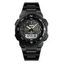 SKMEI 1370 Stainless Steel Waterproof Chrono Dual Digital Watch Business Style Men Wrist Watch
