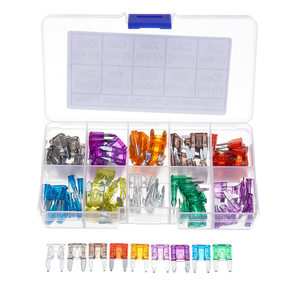 300pcs Mini Auto Fuse 10 Value Car Fuse Blade Kit Assortment with Box 2A 3A 5A 7.5A 10A 15A 20A 25A 30A 35A Each 30pcs
