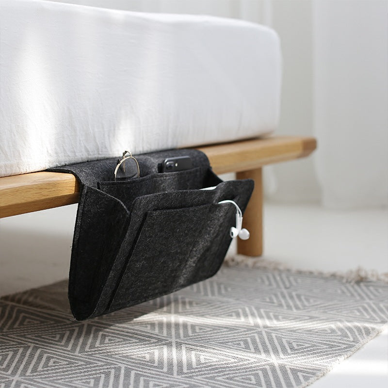 Original design Nordic simple bedside hanging bag felt remote control flat bedroom bedroom sofa finishing storage bag