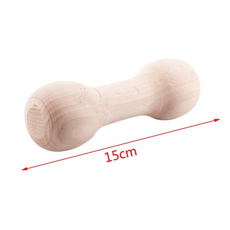 Golden Retriever Wood Dumbbell Dogs Training Chewing Toys K9 Teething Aid FeW8Z6