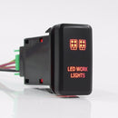 ABS 12V 3Amp Push Switch Red LED Light Bar For Toyota Fortuner Hilux Tacoma 2005-2011