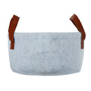 Grey Felt Storage Baskets Bin with Handle Bedroom Closet Clothing Toy Storage