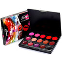 Popfeel 15 Colors Lip Gloss Palette Professional Nude Lipstick Tint Mini Makeup Plate