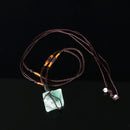 DIY Natural Fluorite Octahedron Pendant Rough Crystal Specimen Necklace Healing Decorations