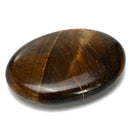 Tiger's Eye Carved Palm Worry Stone Gua Sha Healing Crystal Chakra Reiki Balancing for Pressure Relief Manual Massager