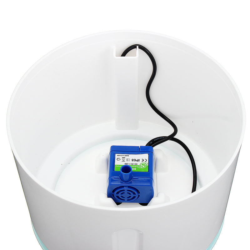 2.4L Automatic Pet Cat Dog Water Drinking Fountain Feeder Removable Pet Water Dispenser Waterer with Water Pump & LED Light