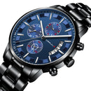 CRRJU 2261 Men Calendar Fashion Dial Simple Needle Full Steel Strap Luminous Display Quartz Watch