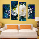 Miico Hand Painted Four Combination Decorative Paintings White Rose Wall Art For Home Decoration