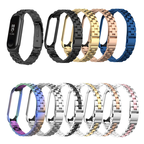Bakeey Colorful Stainless Steel Watch Band Replacement Watch Strap for Xiaomi mi band 3/4