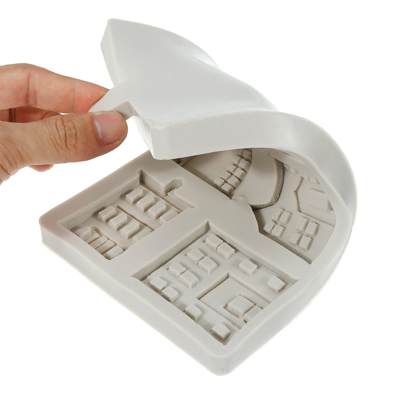 Christmas Tree House Silicone Mold DIY Baking Fondant Cake Chocolate Decorations