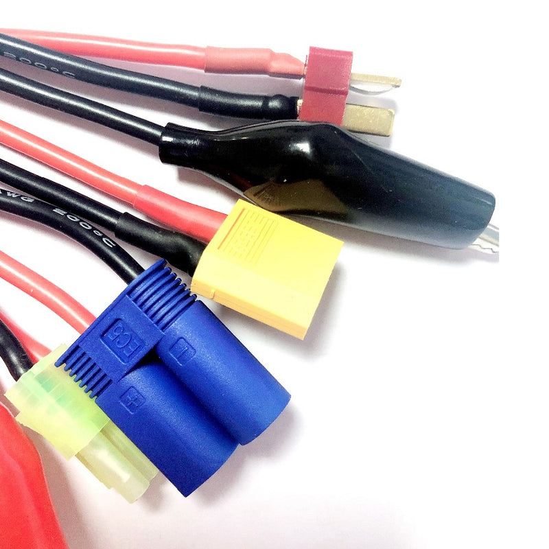 1pcs 10 in 1 Charging Adapter 4.0MM Banana Connector to DEANS XT60 XT90 EC5 JST Connect Crocodile clip For Imax B6 B6AC