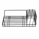 Hanging Rail Rack Storage Stand Kitchen Iron Wall Mounted Tidy Hook Black Baskets
