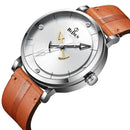 BIDEN 0161 Casual Style Men Wrist Watch Leather Strap 3ATM Waterproof Quartz Watches